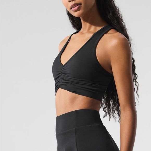 New Alo Yoga Wild Thing Bra Black Authentic L - Picture 4 of 7